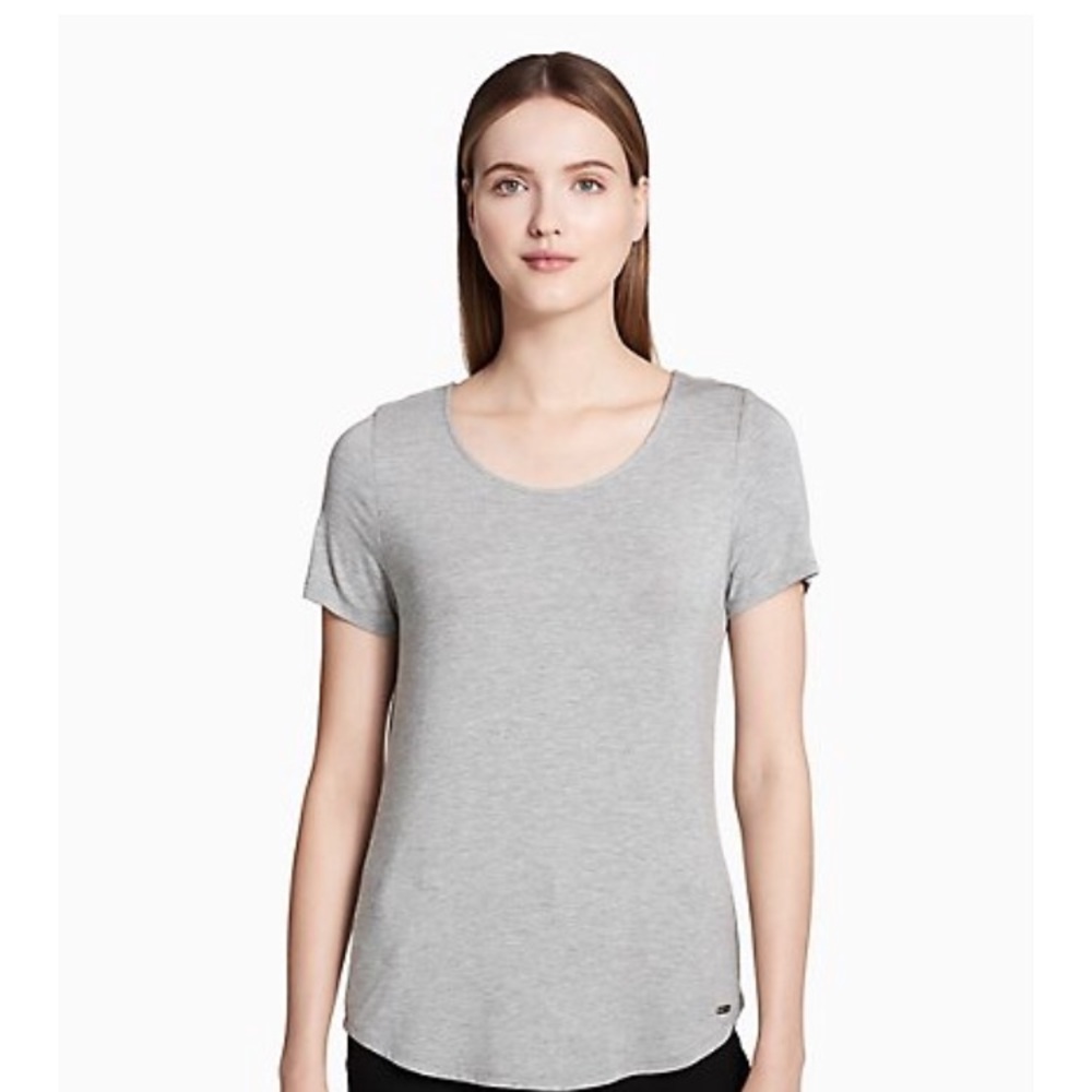 {Calvin Klein} Swoopneck Stretch Top - Picture 1 of 4